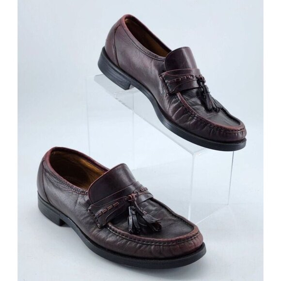 Florsheim Comfortech Burgundy‎ Leather Tassel Loafer Shoes Men\'s Size 7.5 D USA main image 6